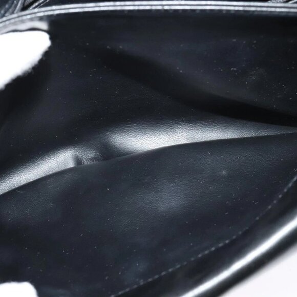 BALLY Quilted Chain Shoulder Bag Leather Black Gold Auth kk478 - Picture 10 of 16